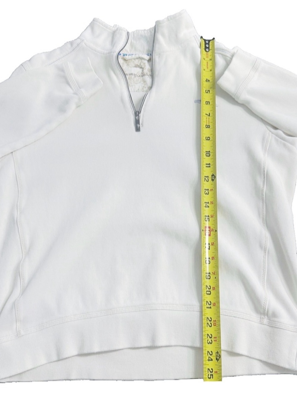 Tommy Bahama Ivory 1/4 Zip Pullover Sweatshirt Women’s Medium - Picture 7 of 9